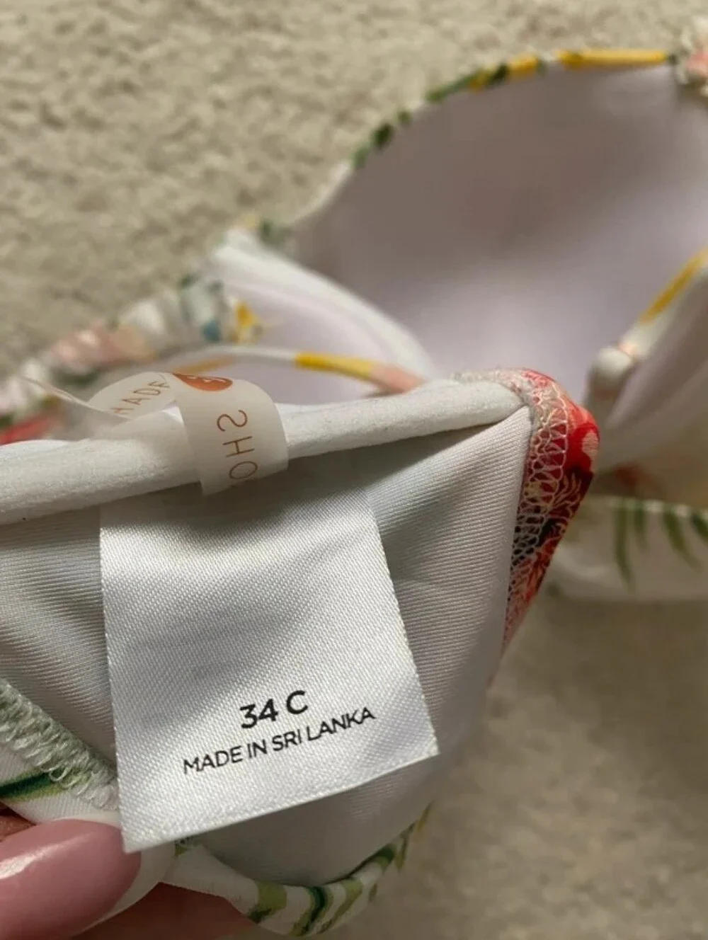 Shade & Shore White Floral Bikini with Yellow and Coral Accents